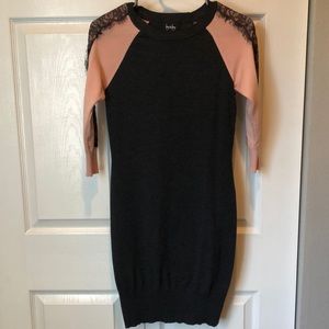 By & By Pink and Gray Sweater Dress